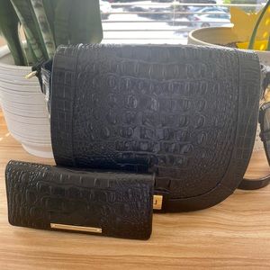 BrahminCrossbody W/ Matching Wallet- Black